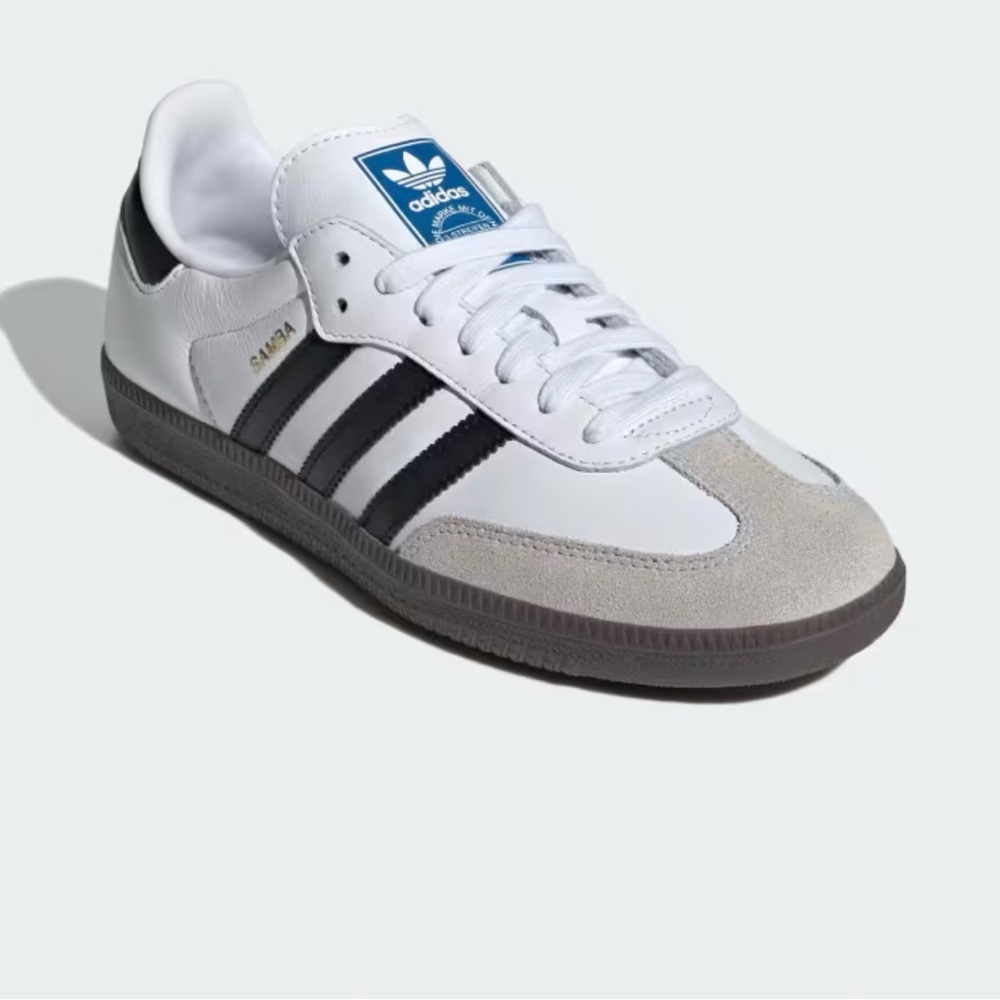 Adidas White and Black Samba Retro Sneakers - Picture 3 of 6
